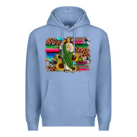 Colony Blue san judas leopard cowhide sunflower background Premium Hoodie - JahusDesignShop