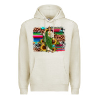 Oatmeal Heather san judas leopard cowhide sunflower background Premium Hoodie - JahusDesignShop