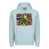 Blue Mist san judas leopard cowhide sunflower background Premium Hoodie - JahusDesignShop