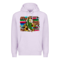 Lilac san judas leopard cowhide sunflower background Premium Hoodie - JahusDesignShop