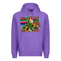 Purple san judas leopard cowhide sunflower background Premium Hoodie - JahusDesignShop