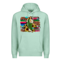Seafoam san judas leopard cowhide sunflower background Premium Hoodie - JahusDesignShop