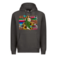 Smoke san judas leopard cowhide sunflower background Premium Hoodie - JahusDesignShop