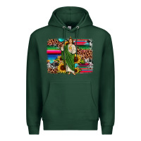 Sports Green san judas leopard cowhide sunflower background Premium Hoodie - JahusDesignShop