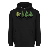 Black christmas checkered trees Heavyweight Hoodie - MaliasSmallBusiness
