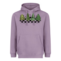 Lavender christmas checkered trees Heavyweight Hoodie - MaliasSmallBusiness