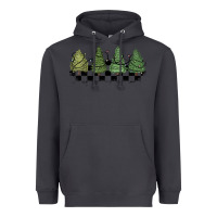 Smoke christmas checkered trees Heavyweight Hoodie - MaliasSmallBusiness