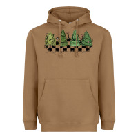 Toasted Coconut christmas checkered trees Heavyweight Hoodie - MaliasSmallBusiness