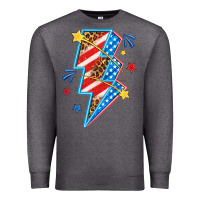 Charcoal Heather America lightning bolt Premium Sweatshirt - texasbilliewilder