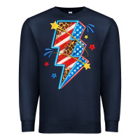 Navy America lightning bolt Premium Sweatshirt - texasbilliewilder