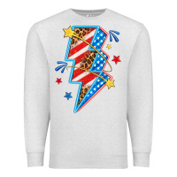 Oatmeal Heather America lightning bolt Premium Sweatshirt - texasbilliewilder