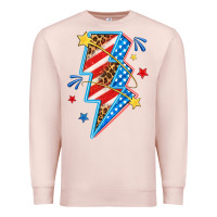 Pale Pink America lightning bolt Premium Sweatshirt - texasbilliewilder