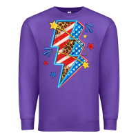 Purple America lightning bolt Premium Sweatshirt - texasbilliewilder
