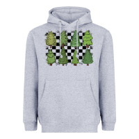 Heather Grey checkered trees Heavyweight Hoodie - MaliasSmallBusiness