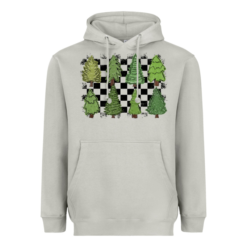 Checkered Trees Heavyweight Hoodie by MaliasSmallBusiness | Teevron