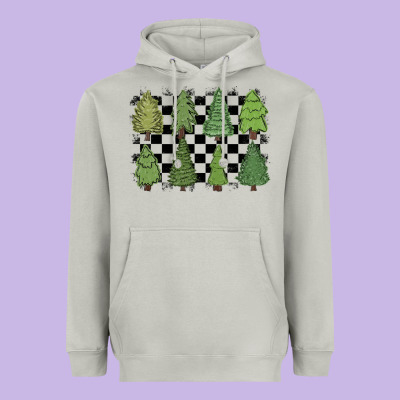 Heavyweight Hoodie checkered trees