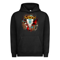 Pigment Black bullskull christmas Urban Hoodie - JahusDesignShop