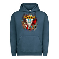 Pigment Midnight Navy bullskull christmas Urban Hoodie - JahusDesignShop