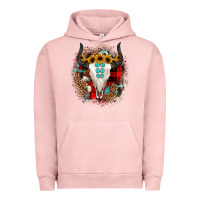Pigment Salmon bullskull christmas Urban Hoodie - JahusDesignShop