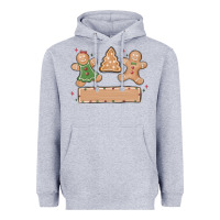 Heather Grey gingerbread christmas Heavyweight Hoodie - MaliasSmallBusiness