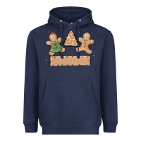 Navy gingerbread christmas Heavyweight Hoodie - MaliasSmallBusiness