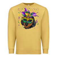 Antique Gold mardi gras mask dachshund puppy Premium Sweatshirt - RanaPortraitStore