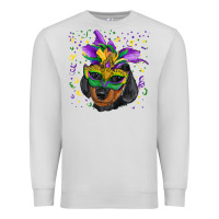 Dove Grey mardi gras mask dachshund puppy Premium Sweatshirt - RanaPortraitStore