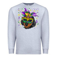 Heather Grey mardi gras mask dachshund puppy Premium Sweatshirt - RanaPortraitStore