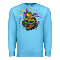 Ocean Blue mardi gras mask dachshund puppy Premium Sweatshirt - RanaPortraitStore