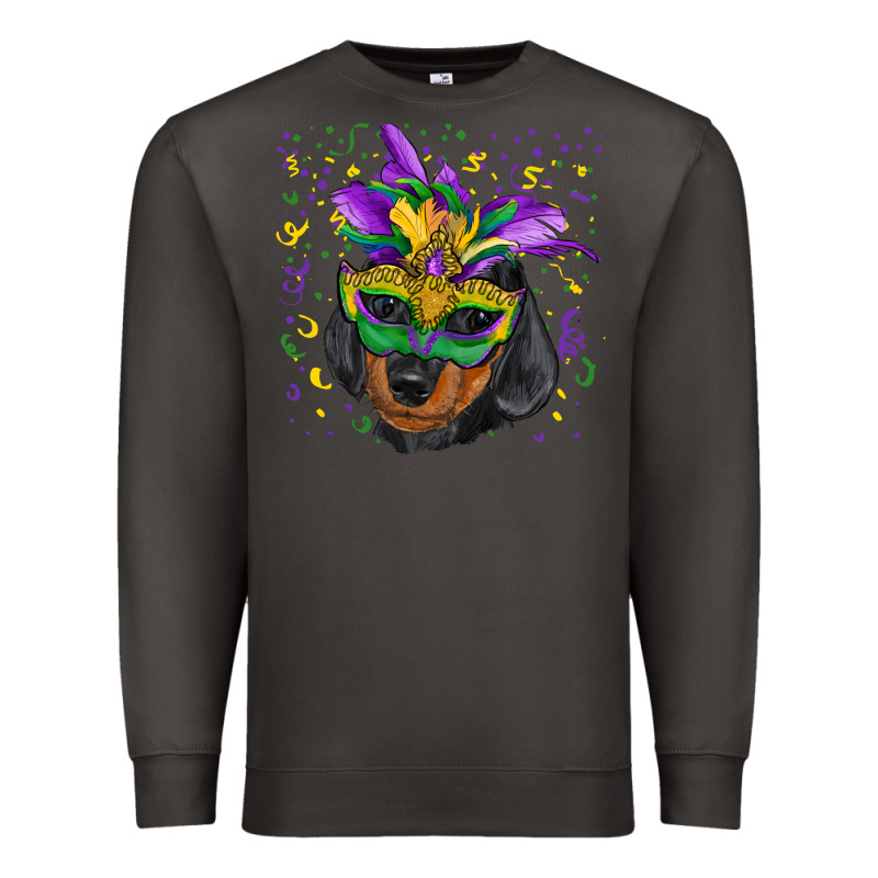 Mardi Gras Mask Dachshund Puppy Premium Sweatshirt by RanaPortraitStore | Teevron