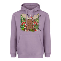 Lavender christmas reindeer Heavyweight Hoodie - MaliasSmallBusiness