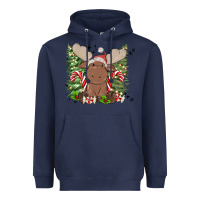 Navy christmas reindeer Heavyweight Hoodie - MaliasSmallBusiness