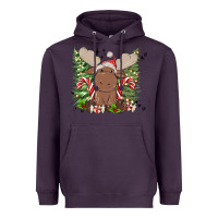 Plum christmas reindeer Heavyweight Hoodie - MaliasSmallBusiness