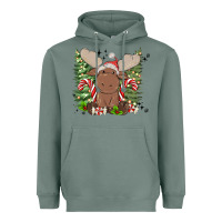 Sage christmas reindeer Heavyweight Hoodie - MaliasSmallBusiness