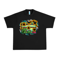 Black Wyoming Map Sunflower Cactus Serape Urban Heavy Tee - RanaPortraitStore