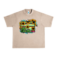 French Oak Wyoming Map Sunflower Cactus Serape Urban Heavy Tee - RanaPortraitStore