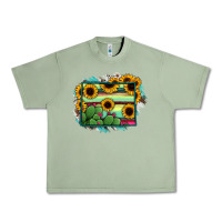Oil Green Wyoming Map Sunflower Cactus Serape Urban Heavy Tee - RanaPortraitStore