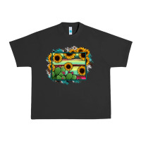 Pigment Black Wyoming Map Sunflower Cactus Serape Urban Heavy Tee - RanaPortraitStore