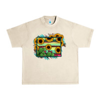 Wyoming Map Sunflower Cactus Serape Urban Heavy Tee | Teevron