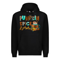 Black pumpkin spice and jesus Premium Hoodie - AdoDesignShop