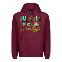 Burgundy pumpkin spice and jesus Premium Hoodie - AdoDesignShop