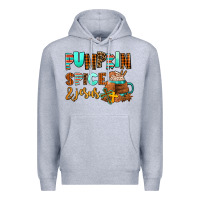Heather Grey pumpkin spice and jesus Premium Hoodie - AdoDesignShop