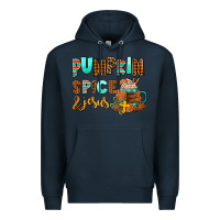 Navy pumpkin spice and jesus Premium Hoodie - AdoDesignShop