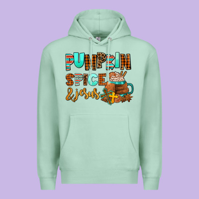 Pumpkin Spice And Jesus Premium Hoodie Designed By Adodesignshop