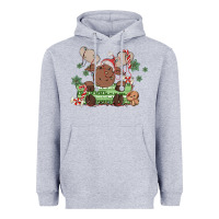 Heather Grey christmas reindeer Heavyweight Hoodie - MaliasSmallBusiness