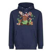 Navy christmas reindeer Heavyweight Hoodie - MaliasSmallBusiness