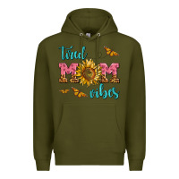Army Green tired mom vibes Premium Hoodie - AdoDesignShop