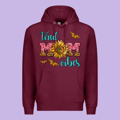 Tired Mom Vibes Premium Hoodie Designed By Adodesignshop