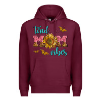 Burgundy tired mom vibes Premium Hoodie - AdoDesignShop