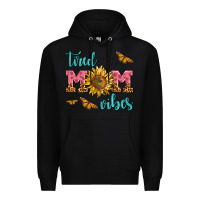 Black tired mom vibes Premium Hoodie - AdoDesignShop